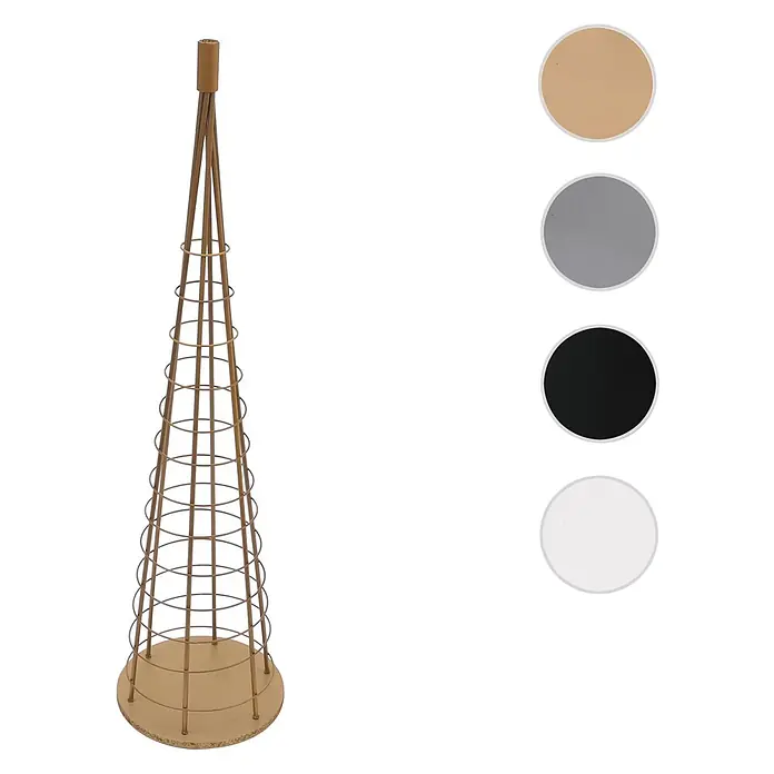 Mendler Deko-Weihnachtsbaum HWC-O91 Metall 115cm - goldfarben -  - Goldfarbene konische Rankhilfe aus Metall mit rundem Fuß.