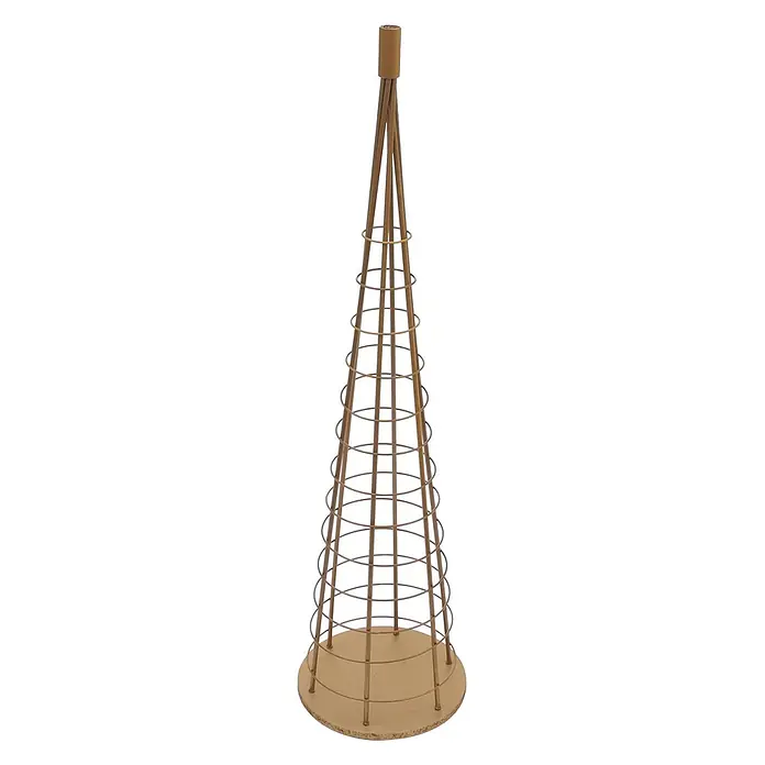 Mendler Deko-Weihnachtsbaum HWC-O91 Metall 115cm - goldfarben -  - Goldfarbenes, konisches Metallgestell, ideal als Dekoration oder Pflanzenrankhilfe.