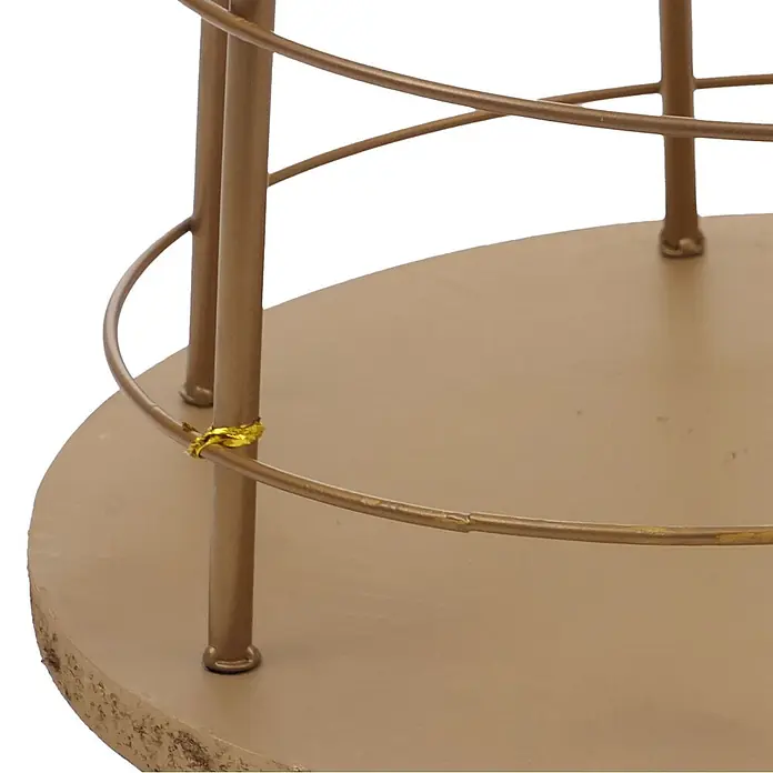 Mendler Deko-Weihnachtsbaum HWC-O91 Metall 115cm - goldfarben -  - Goldfarbener Metallständer mit runder Holzbasis.