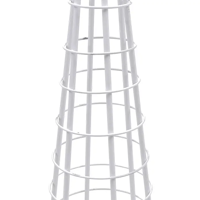 Mendler Deko-Weihnachtsbaum HWC-O91 Metall 115cm - weiß -  - Weißer konischer Metall-Pflanzenstütze.