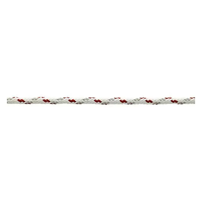Robline Schot Meterware Neptun 500 - 12 mm, Weiß/Rot/Grau, Polyester - Detailaufnahme
