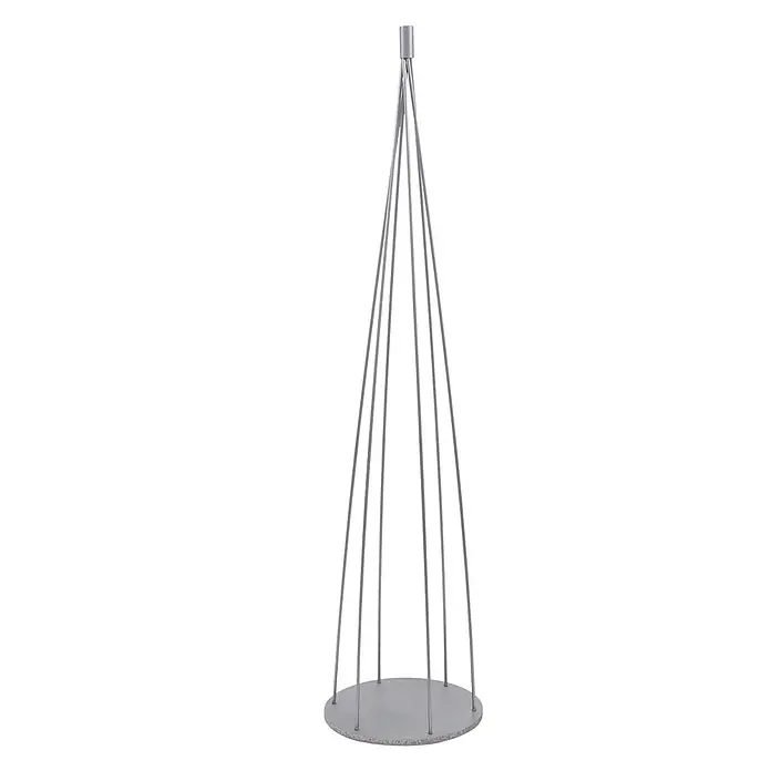 Mendler Deko-Weihnachtsbaum HWC-O91, Metall 160cm ~ silberfarben -  - Silbergrauer, konischer Metallständer mit runder Basis.