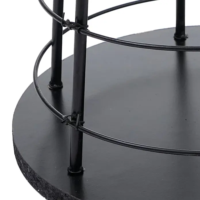 Mendler Deko-Weihnachtsbaum HWC-O91 Metall 115cm - schwarz -  - Schwarzer Metall-Mehrfachständer mit rundem Sockel und Drahtkonstruktion.