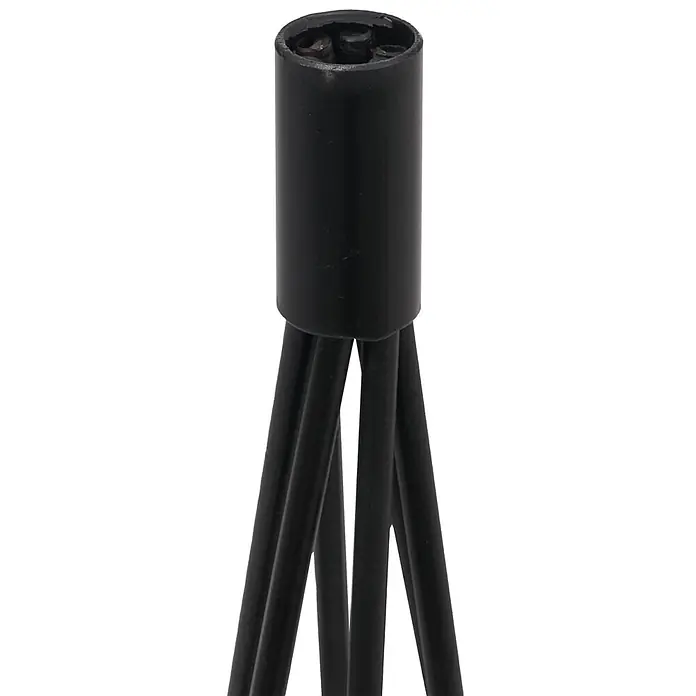 Mendler Deko-Weihnachtsbaum HWC-O91 Metall 90cm - schwarz -  - Schwarzer zylindrischer Stecker mit mehreren dünnen schwarzen Stäben, die aus seiner Basis ragen.