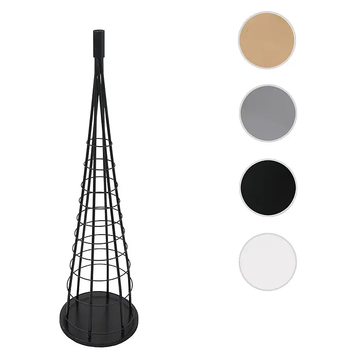 Mendler Deko-Weihnachtsbaum HWC-O91 Metall 90cm - schwarz -  - Schwarzer konischer Garten-Obelisk aus Metall mit stabilem Sockel, ideal für Kletterpflanzen.