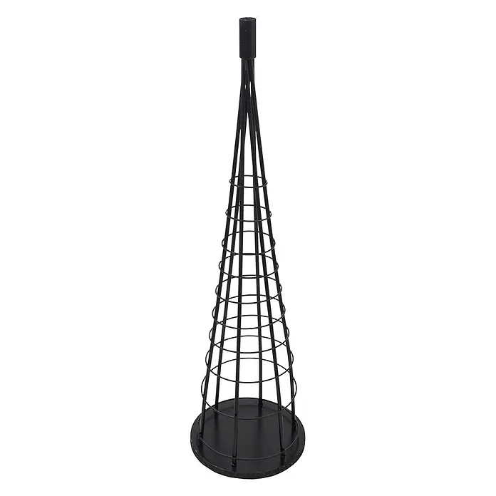 Mendler Deko-Weihnachtsbaum HWC-O91 Metall 90cm - schwarz -  - Schwarzer konischer Kerzenhalter aus Drahtgestell mit Rundfuß und zylindrischer Spitze.