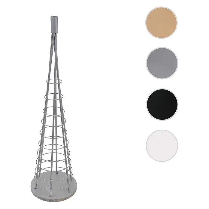 Mendler Deko-Weihnachtsbaum HWC-O91 Metall 90cm - silberfarben -  - Konischer grauer Metallständer mit runder Basis, vertikalen Stäben und horizontalen Ringen, möglicherweise ein Regenschirmständer.