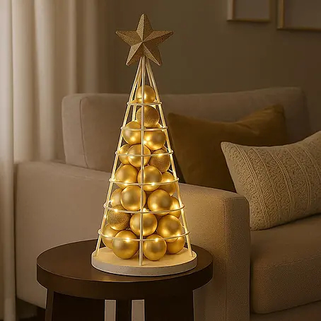 Mendler Deko-Weihnachtsbaum HWC-O91 Metall 60cm - weiß