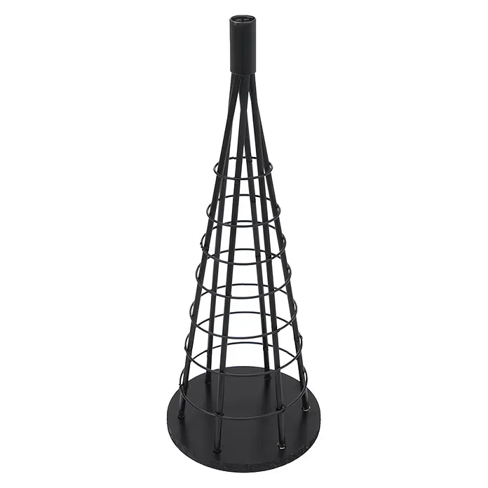 Mendler Deko-Weihnachtsbaum HWC-O91 Metall 60cm - schwarz -  - Schwarzer konischer Kerzenhalter aus Metallgeflecht oder Deko-Element.