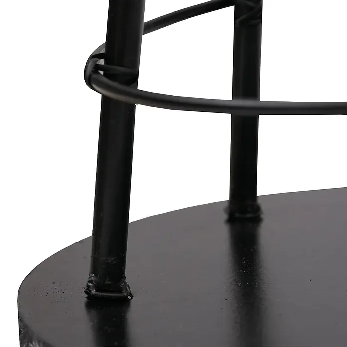 Mendler Deko-Weihnachtsbaum HWC-O91 Metall 60cm - schwarz -  - Schwarzes Metallmöbelfuß: runde Platte mit geschweißten Stützstangen und gebogenem Bügel.