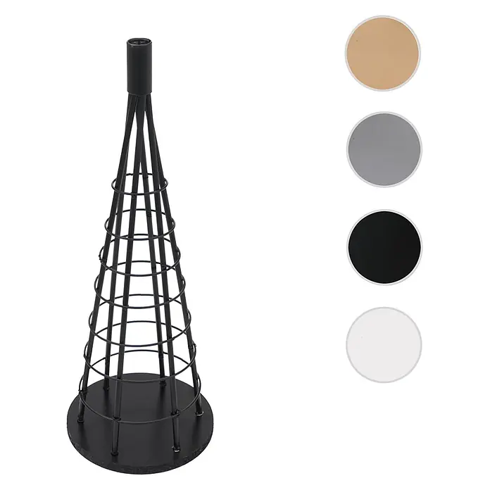 Mendler Deko-Weihnachtsbaum HWC-O91 Metall 60cm - schwarz -  - Schwarzer konischer Drahtständer aus Metall mit zylindrischer Spitze und rundem Fuß.