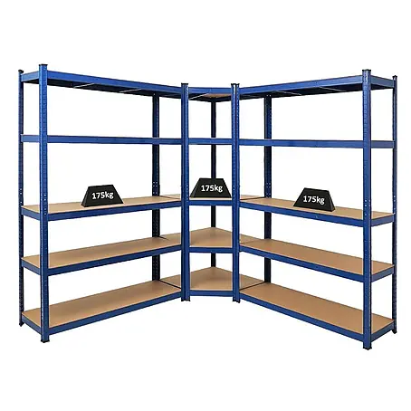 Set Deal 1x Eckregal + 2x Schwerlastregal Ragnar 180x190x40cm 175kg Blau