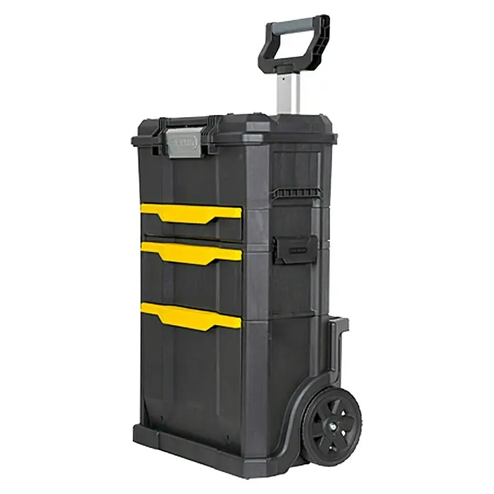Stanley Aufbewahrungs- & Transportbox - 49,5 x 35 x 80 cm - Mobile Werkzeugbox mit Rädern und Teleskopgriff, ideal für den Transport von Werkzeugen und Zubehör.