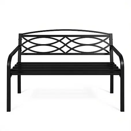SONNENH Gartenbank 127,5 x 59,5 x 83 cm, Schwarz