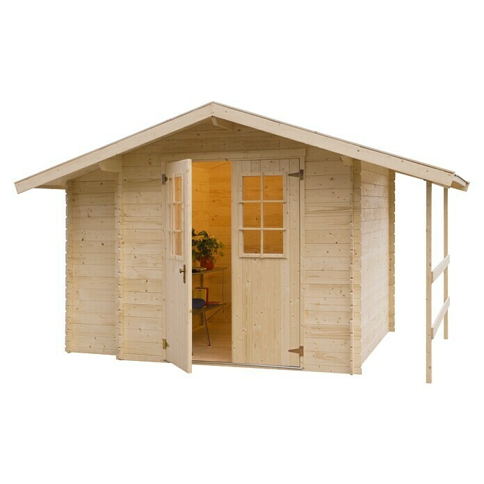 Caseta de madera Oslo 2 (Madera, Área: 4,41 m², Espesor de pared: 28 mm)