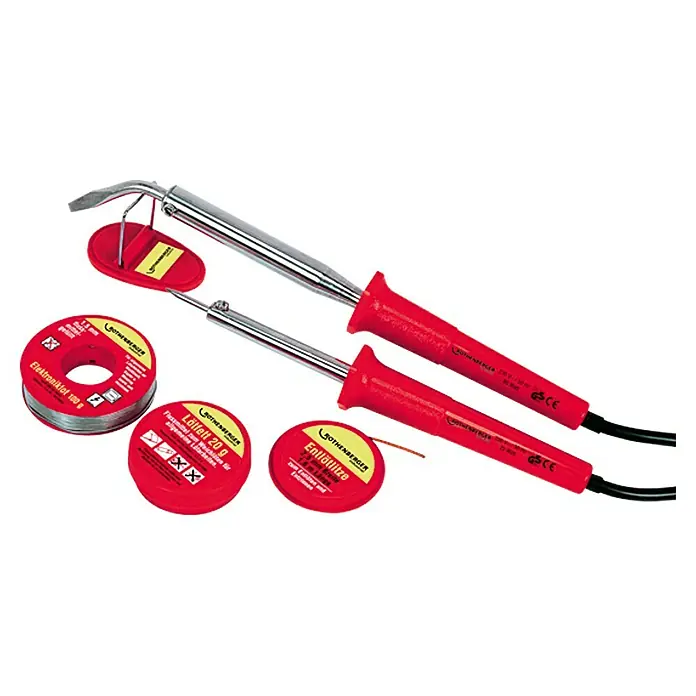 Rothenberger Industrial Set de soplete de soldadura Profesional - 5 pzs., 80 W - Kit de soldadura: Dos soldadores, rollo de estaño y malla desoldadora de Rothenberger.