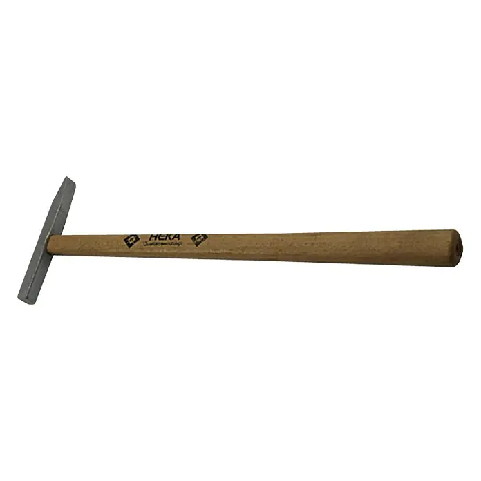 Heka Martillo para azulejos - Peso: 50 g - Un martillo de listones Heka con un mango de madera robusto, perfecto para trabajos de carpintería de precisión.