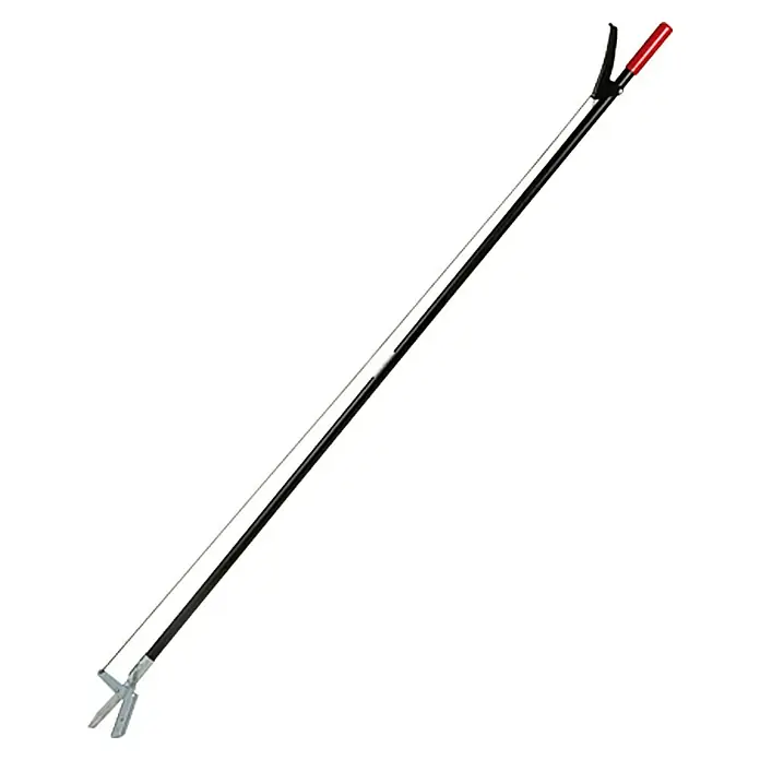 Freund Victoria Teichschere - Länge: 124 cm - Hier ist ein Greifer mit einem langen Griff und einer Zange am Ende, die durch einen Zugmechanismus bedient wird.