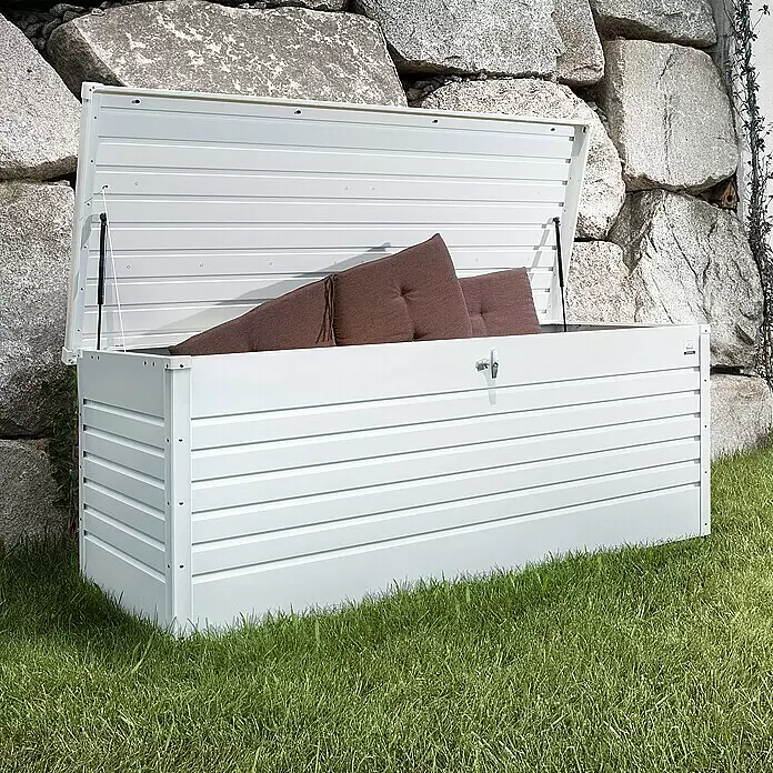 Biohort FreizeitBox Gartenbox FreizeitBox 180 - L x B x H: 181 x 79 x 71 cm, Weiß, Stahl - Stimmungsaufnahme