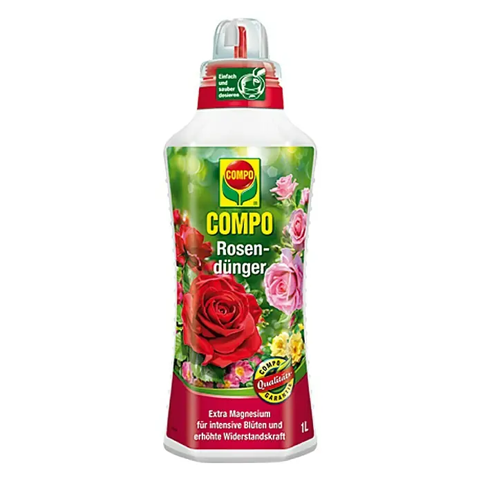 Compo Rosendünger - 1 l - Flasche COMPO Rosendünger, ideal für intensive Blüten und erhöhte Widerstandskraft der Rosen.
