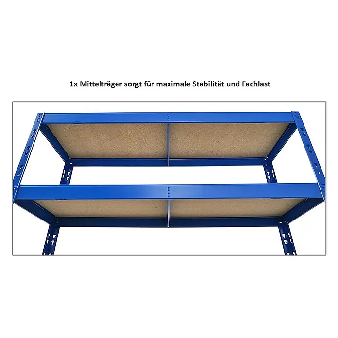 Set Deal 2x Reifenregal Tiger 180x120x40cm 12 Reifen 2 Ebenen Blau -  - Blaues Metallregal mit Holzablagen und Mittelträger für maximale Stabilität und Traglast.