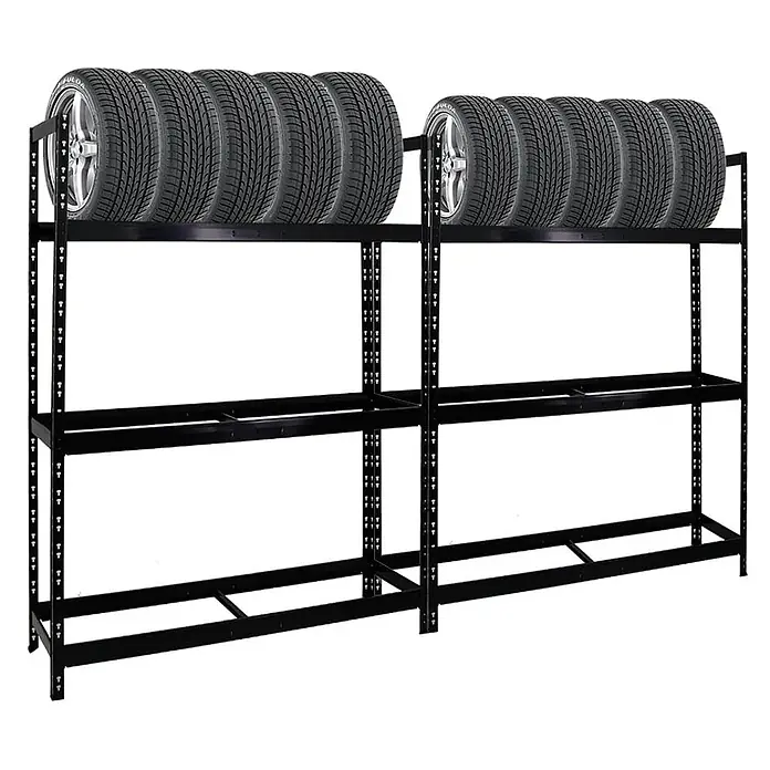 Set Deal 2x Reifenregal Tiger XL 200x150x45cm 300kg 36 Reifen Schwarz - 