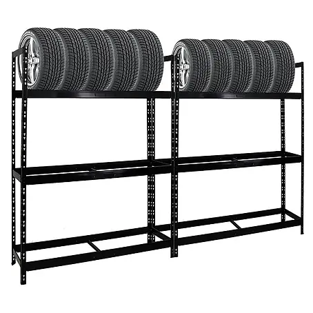 Set Deal 2x Reifenregal Tiger XL 200x150x45cm 300kg 36 Reifen Schwarz