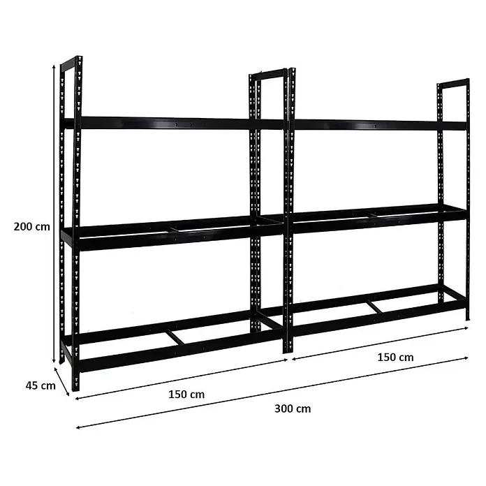 Set Deal 2x Reifenregal Tiger XL 200x150x45cm 300kg 36 Reifen Schwarz - 
