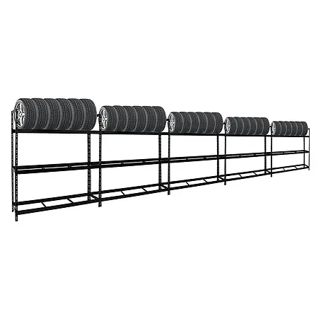 Set Deal 5x Reifenregal Tiger XL 200x180x45cm 300kg 105 Reifen Schwarz