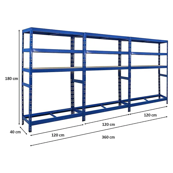 Set Deal 3x Reifenregal Tiger 180x120x40cm 6 Reifen 1 Ebene Blau - 