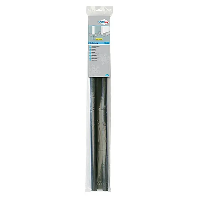 KÄLTESTOPP Türbodendichtung Duo-Quick - Anthrazit, 95 cm - Hier ist ein Bild von Kälteprofile Türdichtung aus Kunststoff, die in einer durchsichtigen Verpackung verpackt sind.