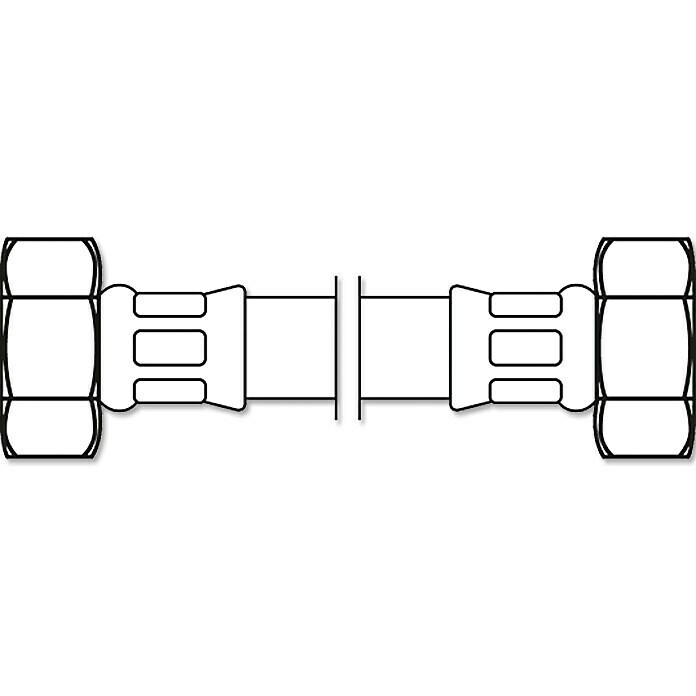 Panzerschlauch Flexo¾″, Länge: 50 cm Front View