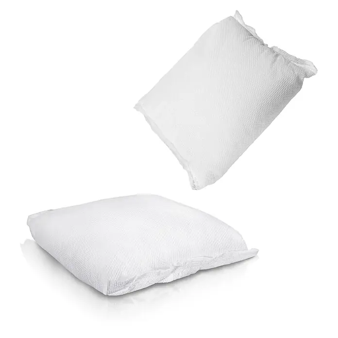 BigDean Luftentfeuchter-Nachfüllpack 12Stk., 400 g -  - Zwei weiße, strukturierte Feuchtigkeitsabsorber-Päckchen, eines über dem anderen schwebend.