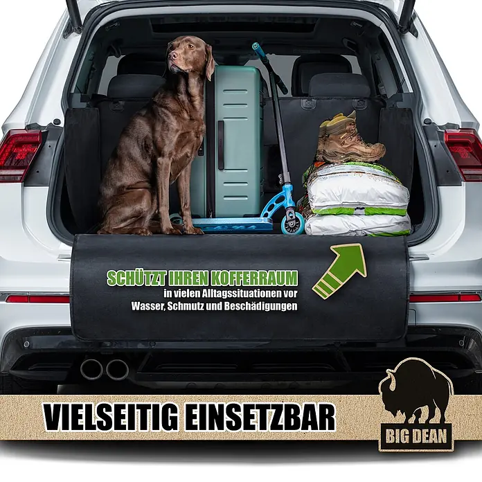 BigDean Luftentfeuchter-Nachfüllpack 6Stk., 400 g -  - Schwarzer Kofferraumschutz ist im Auto installiert und schützt den Laderaum mit Hund, Koffer, Roller und Taschen vor Schmutz und Wasser.