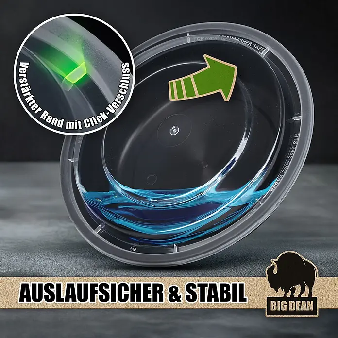 BigDean Luftentfeuchter Nachfüllpack 8 Stk., 680 g -  - Durchsichtiger Kunststoffdeckel für Lebensmittelbehälter mit verstärktem Rand, Klickverschluss, auslaufsicher und stabil.