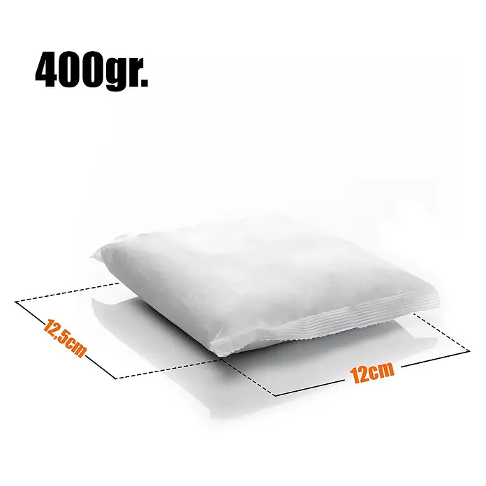 BigDean Luftentfeuchter-Nachfüllpack 12 Stk., 400 g -  - Weißes, rechteckiges 400g-Päckchen, 12,5cm x 12cm groß.