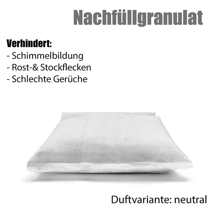 BigDean Luftentfeuchter-Nachfüllpack 4 Stk., 680 g -  - Weißer, strukturierter Beutel mit geruchsneutralem Nachfüllgranulat gegen Schimmel, Rost und Gerüche.
