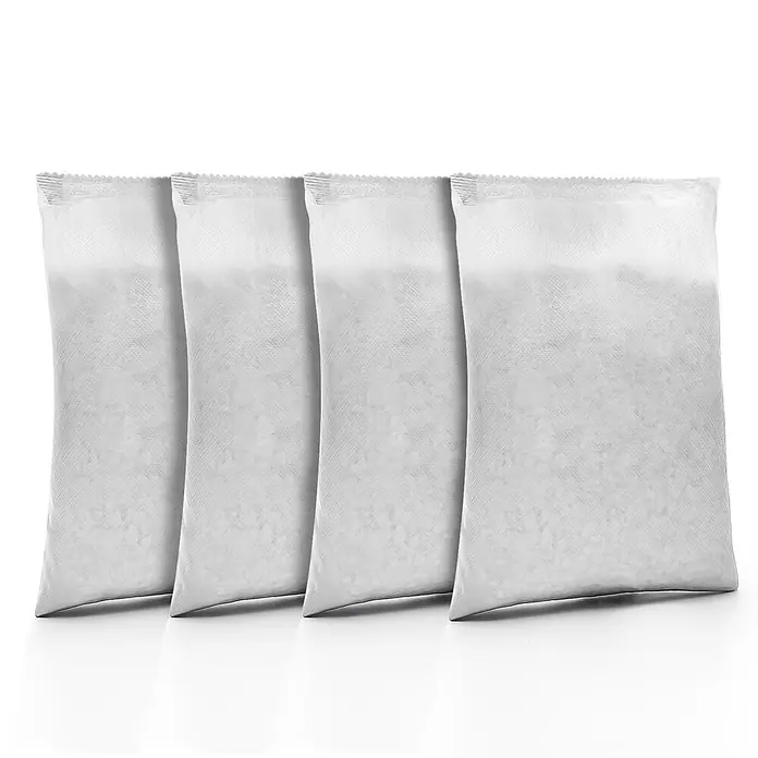 BigDean Luftentfeuchter-Nachfüllpack 4 Stk., 680 g -  - Vier weiße, texturierte Beutel, gefüllt mit Granulat.