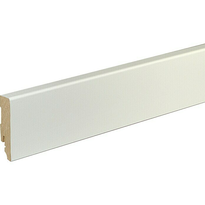 Sockelleiste FU086L (Weiß, 2,4 m x 16 mm x 70 mm, Lackiert)