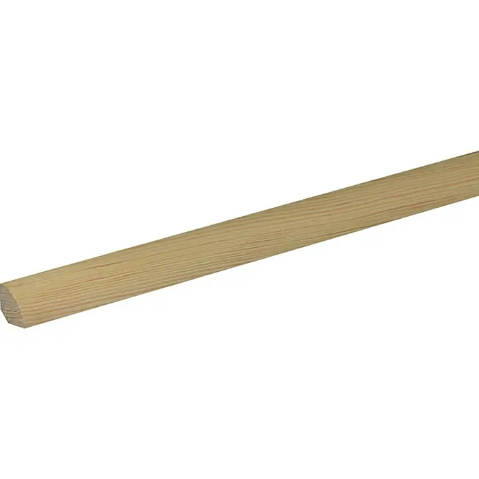 Viertelstab - 240 x 1,8 x 1,8 cm, Fichte/Kiefer - Holzleiste aus hellem, unbehandeltem Holz mit abgerundeter Kante, ideal für DIY-Projekte und zur Dekoration im Innenbereich.