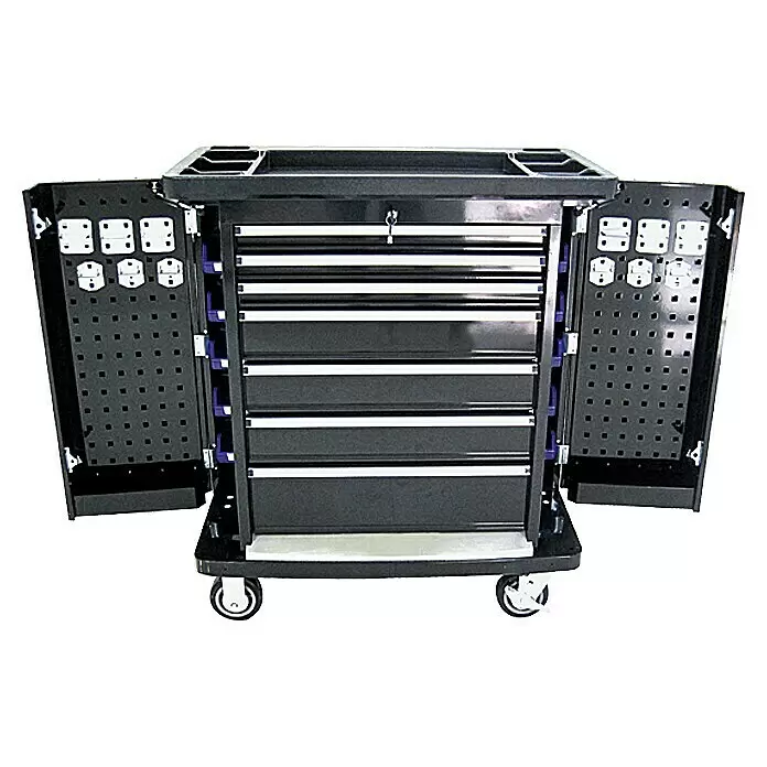 Wisent Werkstattwagen - L x B x H: 52 x 90 x 103 cm, Schwarz, Stahl, Ohne Werkzeug