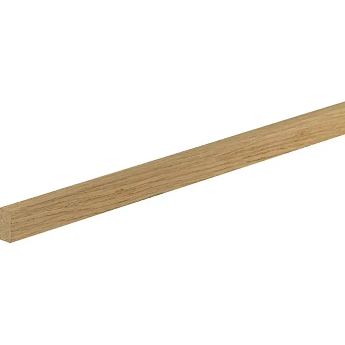 Rechteckleiste - 240 x 2 x 1 cm, Eiche - Ein quadratischer Holzstab, ideal für Handwerksprojekte, zeigt seine natürliche Maserung und warme Farbe.