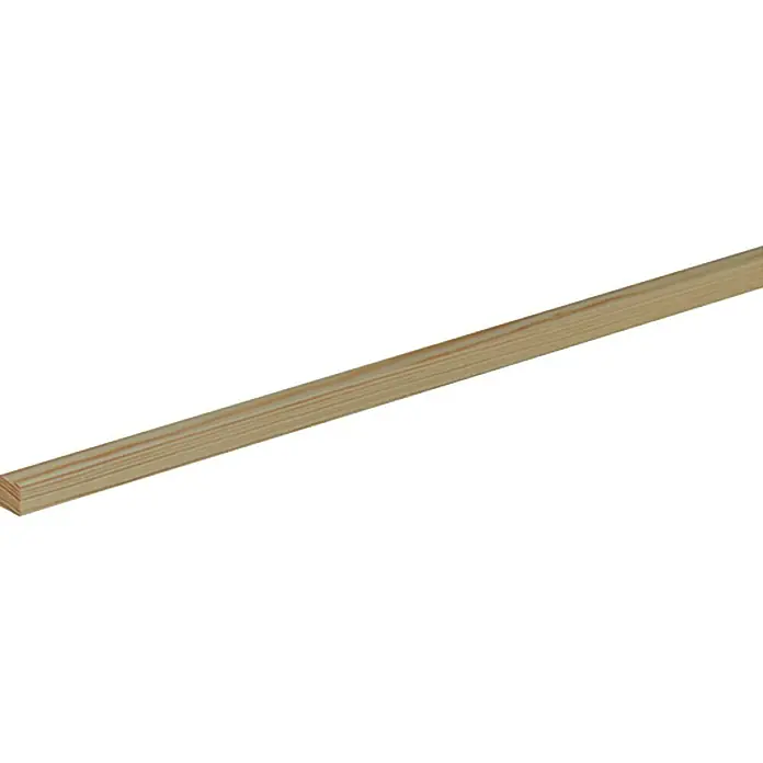 Profiles and more Quadratleiste - L x B x H: 100 cm x 9 mm x 9 mm, Fichte/Kiefer - Holzleiste: Eine einzelne, unbehandelte Holzleiste mit sichtbarer Maserung, ideal für Modellbau, Heimwerken oder als Rahmenmaterial.