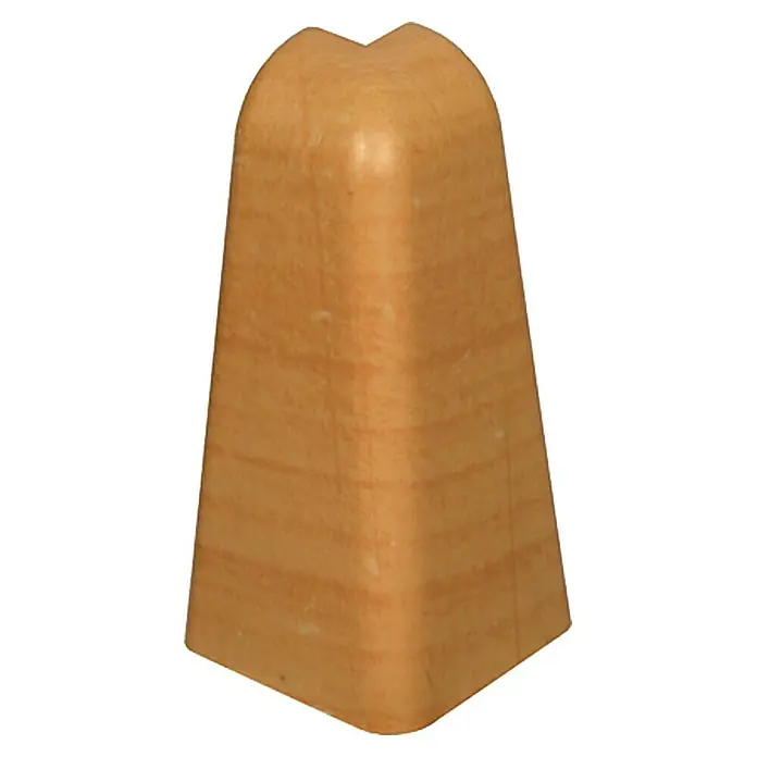 Profiles and more Außenecke FU60L - Birne golden, 2 Stk. - Nahaufnahme eines abgerundeten Holzpfostens. Ideal als Möbelbein oder dekoratives Element, perfekt für DIY-Projekte.