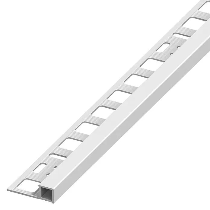 Quadroprofil - Aluminium, Silber, 2,5 m x 12,5 mm, Eloxiert - Ein weißes Fliesenprofil, das sich ideal für saubere Kantenabschlüsse eignet. Das Profil schützt und sorgt für ein ästhetisches Erscheinungsbild.