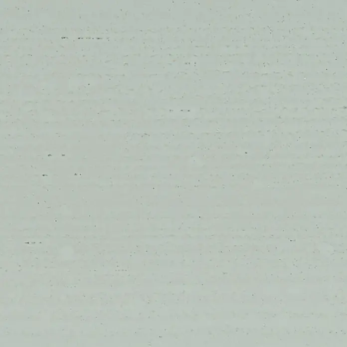 Osmo High Solid Landhausfarbe - Lichtgrau, 750 ml, Seidenmatt - Nahaufnahme einer grauen, horizontal strukturierten Oberfläche mit feinen Unregelmäßigkeiten und leichten Farbvariationen.