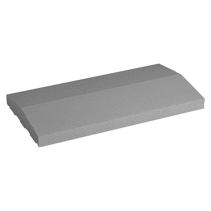 Mauerabdeckplatte Satteldach (Grau/Anthrazit, 50 x 30 cm, Beton)