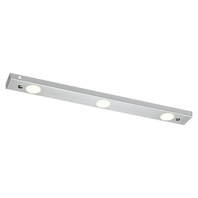Tween Light Lámpara LED bajo mueble Rico - Potencia máx.: 9 W, 720 lm, Aluminio, 50 cm - Luz LED plateada debajo del gabinete con tres lámparas redondas.