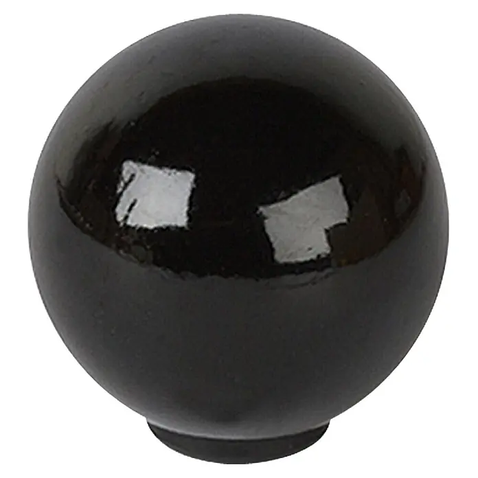 Möbelknopf - Typ Möbelgriff: Knopf, Ø x H: 25 x 26 mm, Kunststoff, Lackiert, Schwarz - Vorderansicht