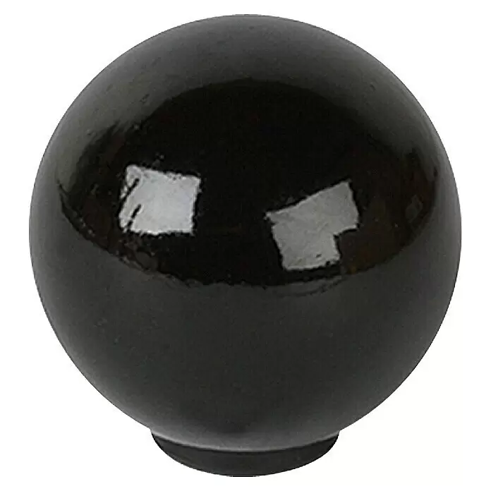 Möbelknopf - Typ Möbelgriff: Knopf, Ø x H: 25 x 26 mm, Kunststoff, Lackiert, Schwarz